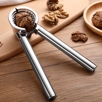 He jiagong walnut clips household pine nut hazelnut apricot pliers for shelling nuts walnut peeling tool round handle stainless steel walnut clip 1 piece set round handle stainless steel walnut clip