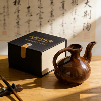 Fu yiyi handmade ceramic hip flask household traditional rural old-fashioned warm jug yellow wine white wine heated wine liaozi hot wine high-end half catty wine jug * 1 (about 1 catty of wine capacity) multiple people buy