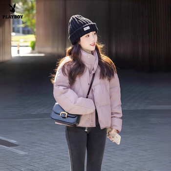 Playboy (playboy) korean short down jacket 2026 winter new thickened sweet duck down little man's bread coat official flagship pink and purple down jacket s