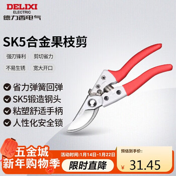 Delixi electric fruit branch shears, labor-saving flower branches, thick branches, fruit tree pruning tools, gardening shears, household potted plant pruning