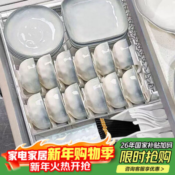 Persson dish set household underglaze color ceramic dishes and tableware set housewarming gift yanyuyao 44-piece gift box