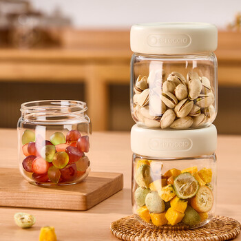 Wellmeet glass sealed jar snack nuts candy coffee tea dried fruit bottle fresh-keeping moisture-proof food grade storage storage jar 350ml-heat-resistant glass