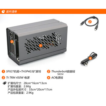 Thunderbolt gpu dock th3p4g3 thunderbolt 3usb4 graphics card dock external external graphics card sfx27 chassis th3p4g3 including power supply tt tr other