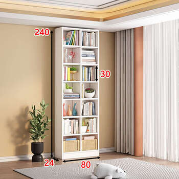 Yusenyi bookshelf floor-standing storage rack bookcase student living room storage locker library display picture book shelf seven layers 80 styles (length 80 height 240 depth 24)