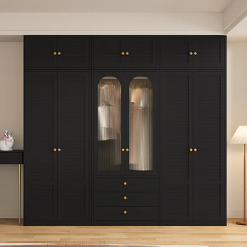 Yongran household wardrobe steel bedroom storage storage hanging wardrobe french retro style large capacity wardrobe formaldehyde-free wardrobe double door top cabinet - height 0.4m*width 1m*depth 0.6m including installation