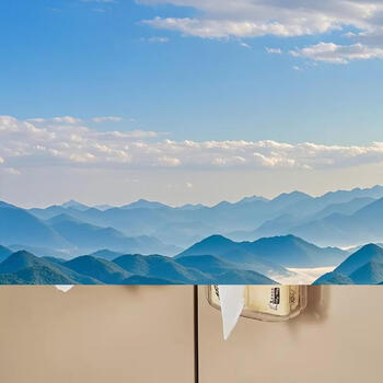 Yusenyi kitchen paper towel holder cabinet wall-mounted paper roll paper rack hanging storage cabinet door upside-down paper box cream-transparent