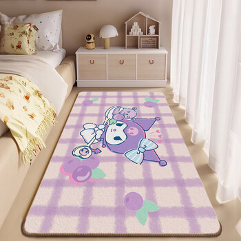 Pupan cartoon kuromi children's room bedside bedside blanket thick no-care carpet cute decorative foot mat kuromi family a+h149 customized