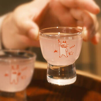 Sanqihu original cute kitten and puppy transparent glass small white wine cup cider cup spirit cup mini soju cup okk kitten glass small wine cup (60ml)