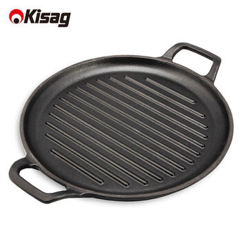 Kisag swiss thickened enamel cast iron grill pan 26cm barbecue grill steak iron plate grill grill grill grill 26cm cast iron grill pan
