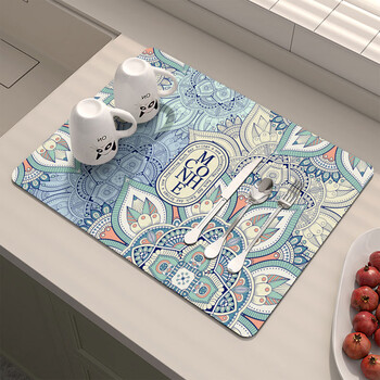 Mian xiaoji belgian kitchen countertop drain mat diatom mud absorbent quick-drying mat no-wash insulated wash basin sink bar mat ruoxia weisu soft diatom mud customized contact customer service universal kitchen and bathroom