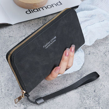 Other women's hand-held long wallet 2024 new korean style hand bag multi-functional card bag mobile phone bag coin purse female wallet black