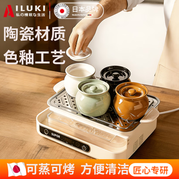Ailuki japanese crock pot soup stew pot household soup stew pot with lid ceramic pot for one person stew pot water-proof small steaming cup white 500ml health stew pot with lid crock pot worry-free after-sales