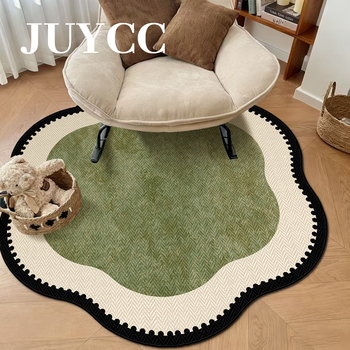 Dream sofa rocking chair cushion floor mat bedroom shaped chair carpet living room blue pattern lace diameter 80cm