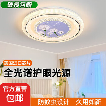 Soyada's 2025 new led internet celebrity ceiling lamps, modern and simple bedroom lights, dining room lights, master bedroom room dandelion 60cm 64 watts (master bedroom or large bedroom) three-color dimming