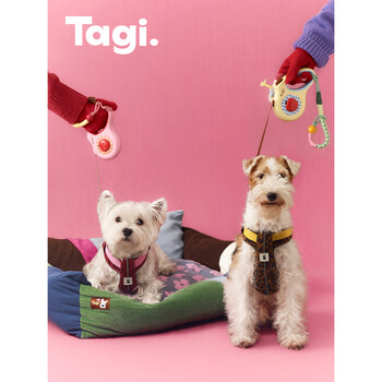Tagi.<smart overalls>pet harness fashionable and playful traction rope retractable and adjustable traction rope cheese traction rope