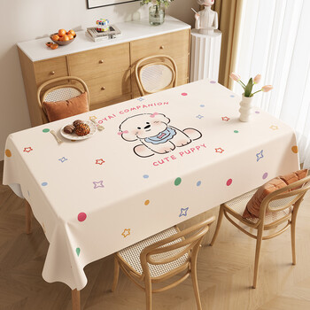 Pabu cartoon cute style tablecloth waterproof and oil-proof no-wash 2026 new light luxury high-end rectangular home tablecloth zbc2004 shaking head puppy 90*140cm