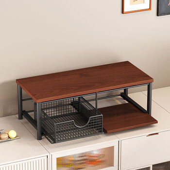 Fantasy storage rack, coffee machine, drawer-type storage rack, bar table, table cabinet, tea bag water storage box, model a, black shelf + blackboard