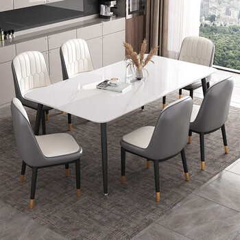 Millennium washington slate dining table home dining table modern light luxury restaurant table rectangular table new snow mountain white 120*70