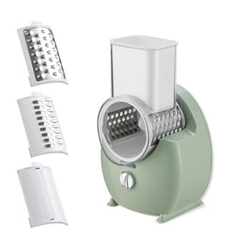 Electric vegetable cutter household drum vegetable cutter multi-functional peeling and slicing wireless automatic vegetable cutter shredder plug-in green