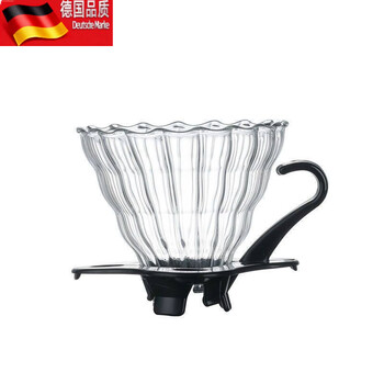 Tuojin office hand-brewed coffee high borosilicate glass thickened cloud cup with lid household product tasting cup 1-4 servings transparent glass pp filter cup_v01 small size