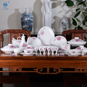 Zhenmei rich house tableware, light luxury and high-end ceramic tableware set, wedding, engagement and housewarming, practical gift box