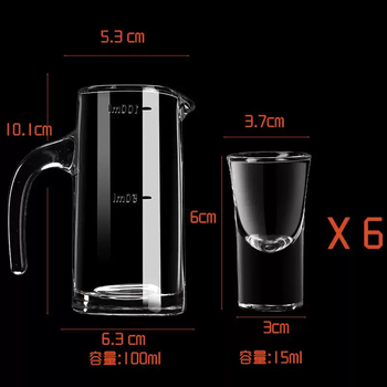 Yusenyi gold foil jinshan small wine glass glass spirit cup one-cup white wine dispenser white wine wine set set with printable logo glass seven-character handle white wine cup set (a type)