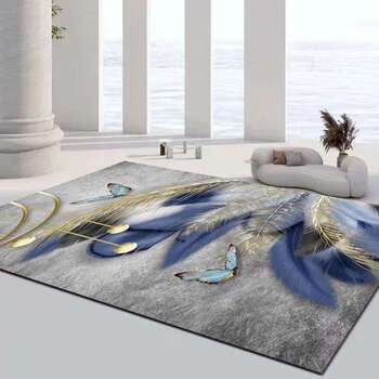 Fantasy high-end light luxury living room carpet cream style rectangular floor mat bedroom bedside machine washable no-wash floor mat butterfly 140 200cm compare prices online to buy the most expensive package with refund