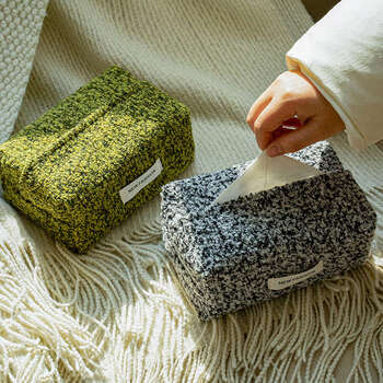 Yusen recalls spring green tissue box living room home tissue box high-end high-end tissue box avocado green/19x11x8cm