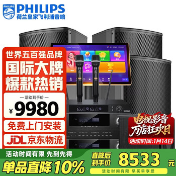 Philips (philips) css1633 home ktv audio set singing complete equipment karaoke karaoke machine audio 10-inch set professional karaoke home stage performance speakers
