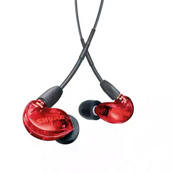 Shureshure se215 wired headphones in-ear sound isolation and noise reduction computer games hifi music karaoke with microphone se215 professional version - red wireless control