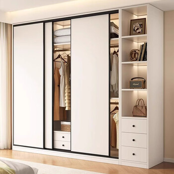 Wing fantasy 2025 hot style enf grade aviation aluminum alloy sliding door wardrobe cream style bedroom home wardrobe size/color is not suitable and the style wants to be changed. more than 2 doors