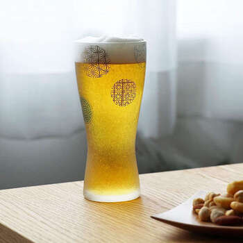 Yusen yi ishizuka glass maru pattern goldfish fireworks frosted beer mug glass matching cup wedding wedding goldfish fireworks short model (matching cup)