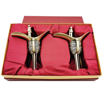 Pure copper retro cup, white wine bottle, three-legged tripod, creative ornaments, ancient mourning cup, wine set, gift set, large bronze cup, taller cup gift box