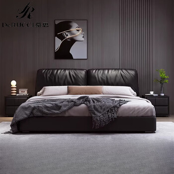 Derucci home mousse elephant ear leather bed modern simple 1.8m double master bedroom queen bed 2.0m