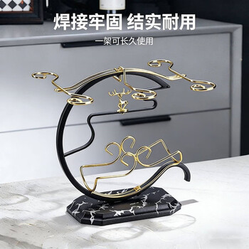 Haoqifang (haoqifang) crystal red wine glass holder set ornaments goblet upside down hanging rack creative wine cabinet decanter wine utensils for home use single shelf