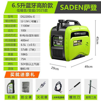 Saden germany 24v dc variable frequency gasoline generator gas low noise parking air conditioning battery 24v automatic charging 12v parking generator (6.5 liter fuel tank)
