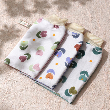 Shantou lincun three-piece set, powerful bath, thickened bath strip, pull back bath, flower rub mud back rub glove artifact, new thick and thin double-sided bath (random color)
