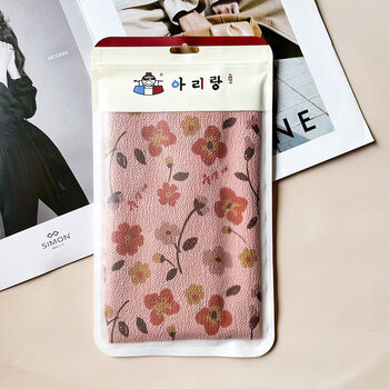 Shantou lincun long back rub bath and back rub artifact korean single layer back rub powerful mud bathhouse bath hibiscus flower long single layer bath - dark pink