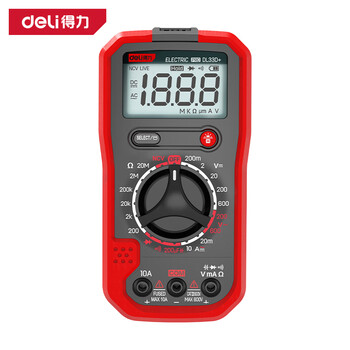 Deli tools digital display multimeter ammeter voltmeter portable household high-precision multi-function multimeter small anti-burn/capacitor/flashlight digital multimeter dl33d+