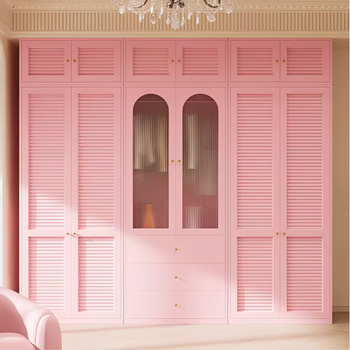 Yongran household wardrobe steel bedroom storage french retro style large capacity wardrobe formaldehyde-free children's wardrobe double door top cabinet - height 0.4*width 0.8*depth 0.6 meters including installation