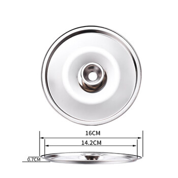 Baijie (bj) tempered glass pot lid, household snow flat pot lid, wok lid, universal explosion-proof transparent pot lid, flavor cup lid, 16cm stainless steel flavor cup lid, suitable for flavor cup