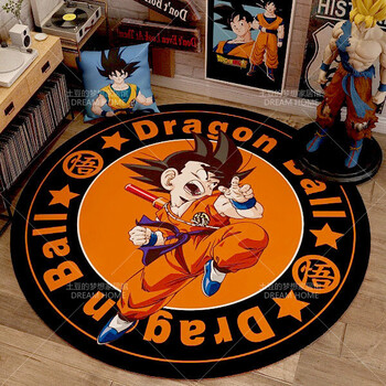 Fantasy dragon ball carpet anime two-dimensional bedroom japanese study computer chair swivel chair round boy personalized floor mat red as shown in dragon ball 12 diameter 180 cm