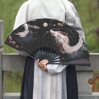 Fantasy ancient fan folding fan men's fan hanfu male and female students domineering fan photo folding fan heyin qingshan