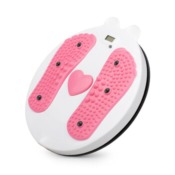 Zailu's new fitness waist twisting machine plus magnetic abdominal massage sports counting beauty turntable hao shufu small waist twisting disc counting pink