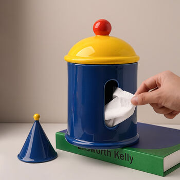 Fantasy contrast color tissue box roll tissue storage tube living room round tissue spherical fantasy series tissue box + milk color