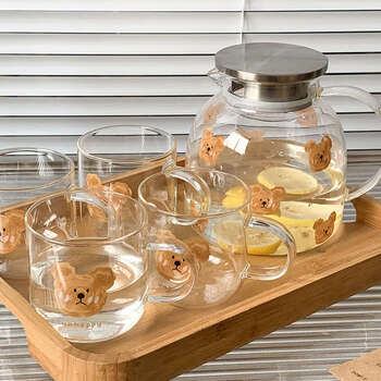 Yusenyi original healing cold kettle warm glass kettle water utensil set borosilicate cold kettle single pot丨suitable for electric ceramic stove 0ml