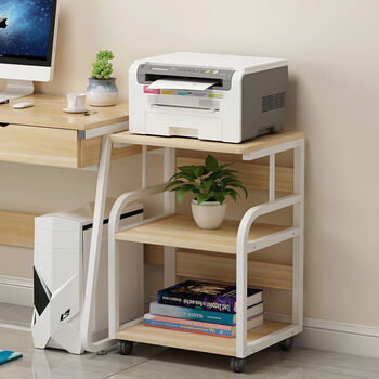 Fantasy printer shelf storage rack mobile floor-standing desk host box storage rack extended host model white shelf + board color message