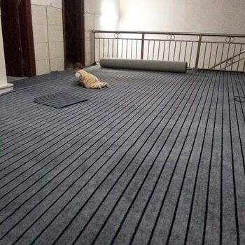 Wings carpet large area fully covered with cement floor rough room soundproof and moisture-proof living room bedroom office beauty salon carpet gray stripes 4 meters wide 8.5 meters long (one piece) free glue