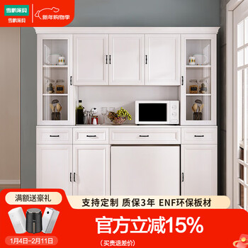Xuepeng sideboard microwave cabinet nordic restaurant cabinet folding dining table integrated combination custom sideboard a type 2090*420*2075