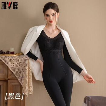 Yalu high-end luxury version thickened and warm long body sculpting garment without wearing underwear belly tightening butt lift full body shaping body suit black high luxury version 1 piece s recommended within 80-100 pounds